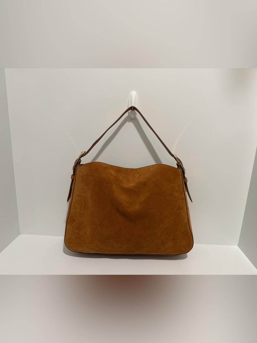 NEW J. Crew Berkeley Suede Shoulder Bag in Blonde Espresso CM933 $178 - Picture 7 of 15